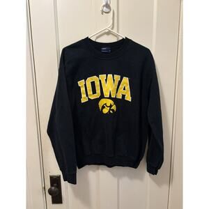 Iowa Hawkeyes Mens Vintage Fleece Crewneck Sweatshirt Size Medium Black